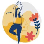 illustration d'une femme qui fait du yoga