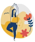 illustration d'une femme qui fait du yoga